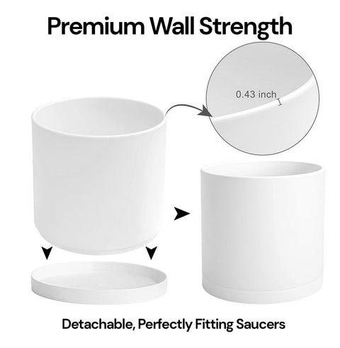 Plantology Pro® Ceramic Pot - PlantologyUSA - White