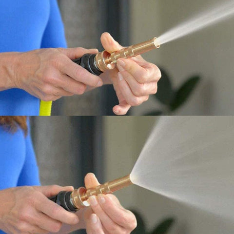 Stainless Steel Garden Hose with Premium Brass Nozzle - PlantologyUSA - As shown
