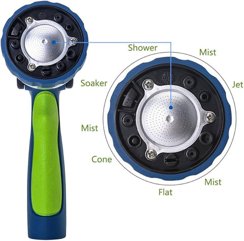GREEN MOUNT Garden Hose Nozzle, Heavy Duty Water Nozzle, High Pressure Fireman Style Nozzle - Plantology USA - 