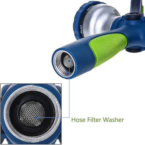 GREEN MOUNT Garden Hose Nozzle, Heavy Duty Water Nozzle, High Pressure Fireman Style Nozzle - Plantology USA - 