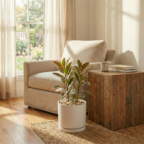 Rubber Plant (Ficus Elastica 'Tineke') - Plantology USA - 2 - 3 Feet