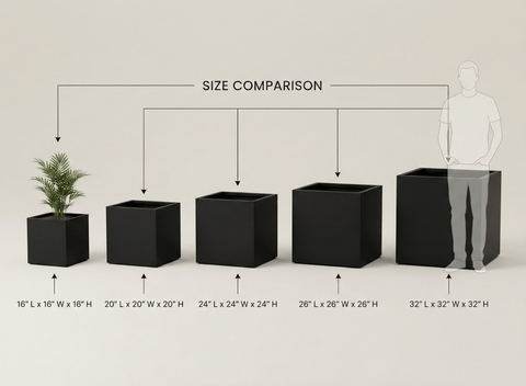 The Architectural Steel Planter - Plantology USA - 26" Cube