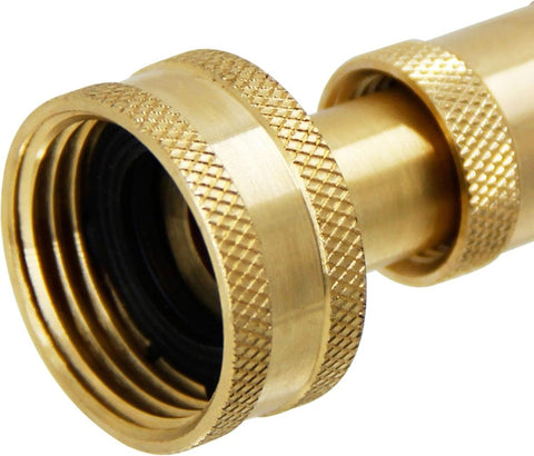 Triumpeek Solid Brass Hose Nozzle, 2 Pack 4" Heavy Duty Brass Garden Hose Nozzle with 10 Rubber Washers - Plantology USA - 