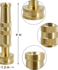 Triumpeek Solid Brass Hose Nozzle, 2 Pack 4" Heavy Duty Brass Garden Hose Nozzle with 10 Rubber Washers - Plantology USA - 