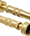 Triumpeek Solid Brass Hose Nozzle, 2 Pack 4" Heavy Duty Brass Garden Hose Nozzle with 10 Rubber Washers - Plantology USA - 