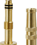 Triumpeek Solid Brass Hose Nozzle, 2 Pack 4" Heavy Duty Brass Garden Hose Nozzle with 10 Rubber Washers - Plantology USA - 