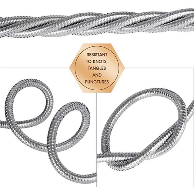 Stainless Steel Garden Hose with Premium Brass Nozzle